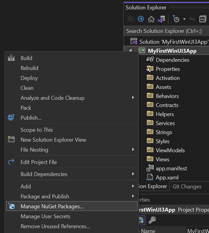 Manage NuGet Packages