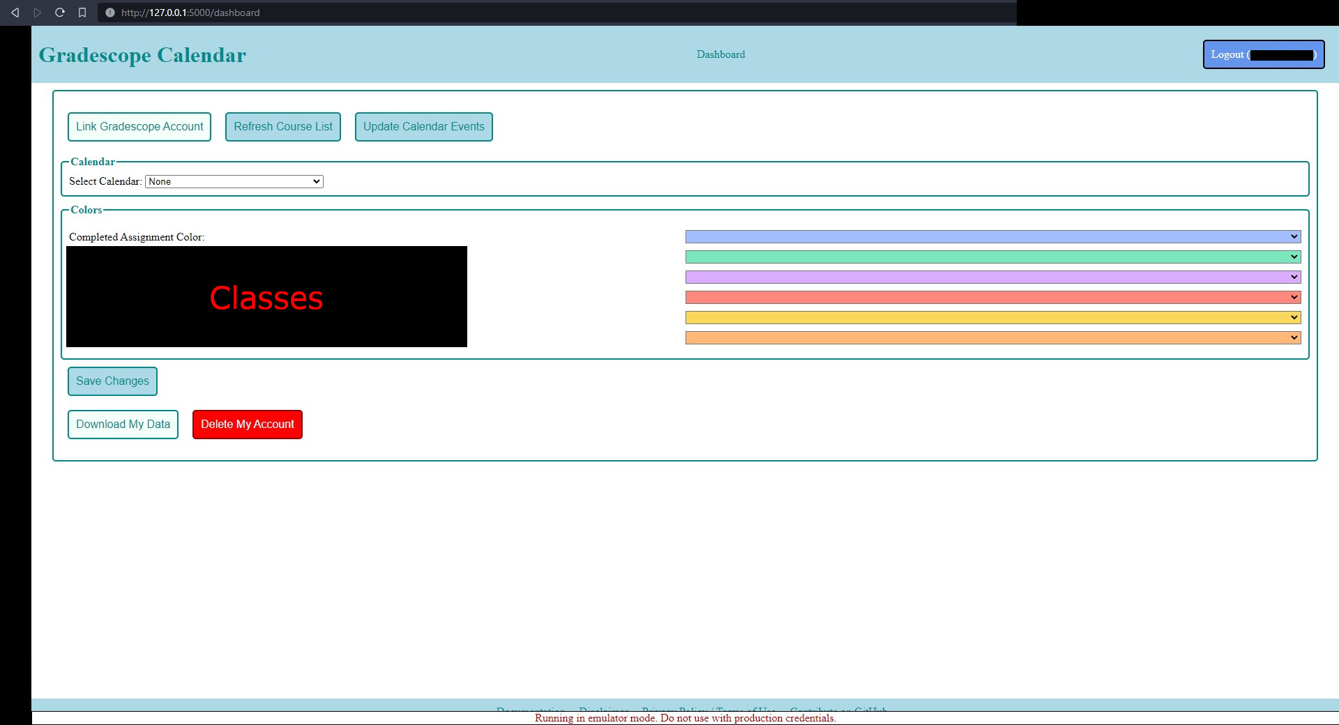 Account Dashboard