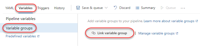 Link variable group