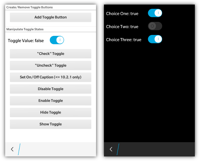 Toggle Buttons