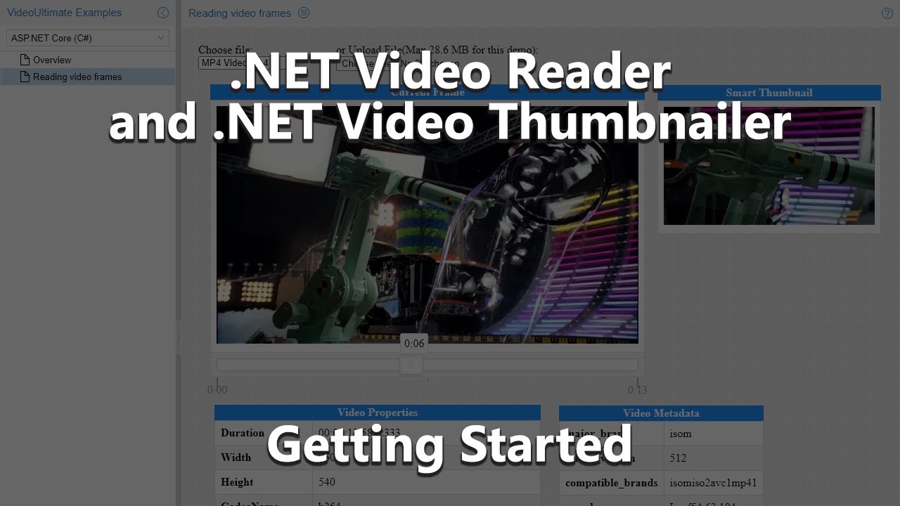 .NET Video Reader and Thumbnailer