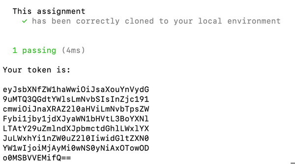 test passing message and token