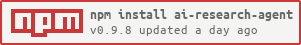 NPM badge for ai-research-agent