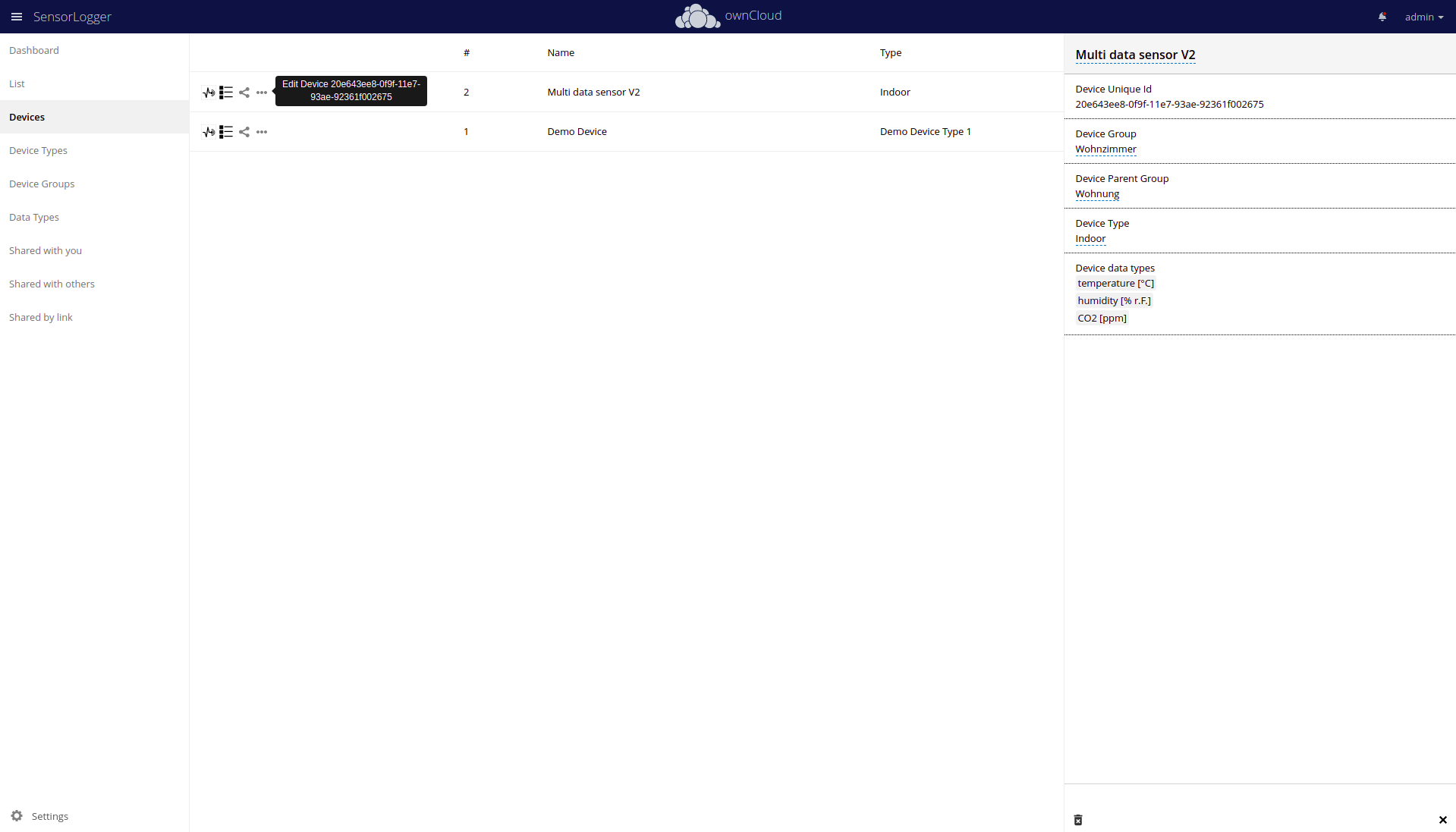 SensorLogger Device Details