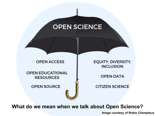 The Open Science umbrella, as cited by Danielle Robinson