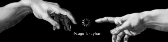 2 hands pointing to iago_brayham name with a loader on top.