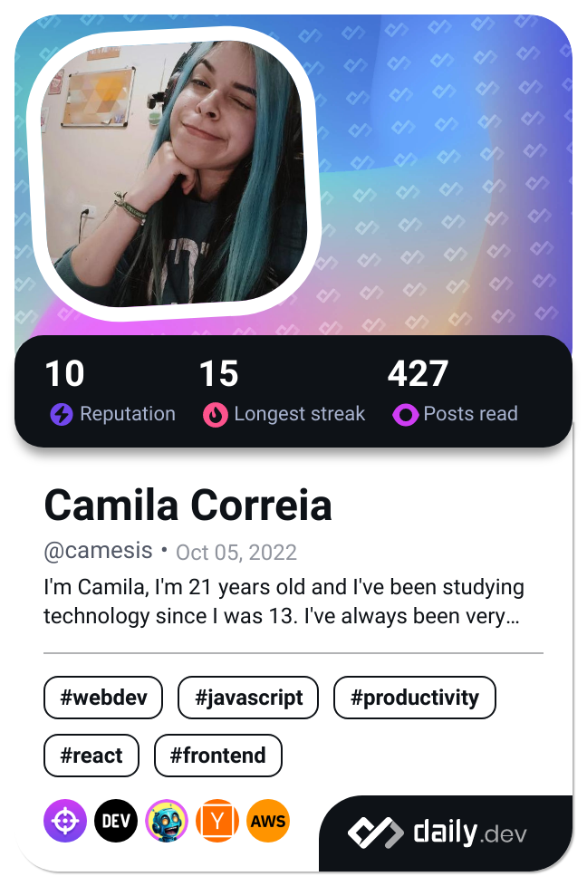 Camila Correia's Dev Card