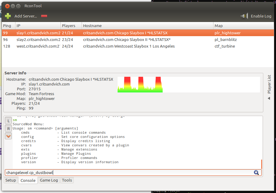 Screenshot of rcon-tool