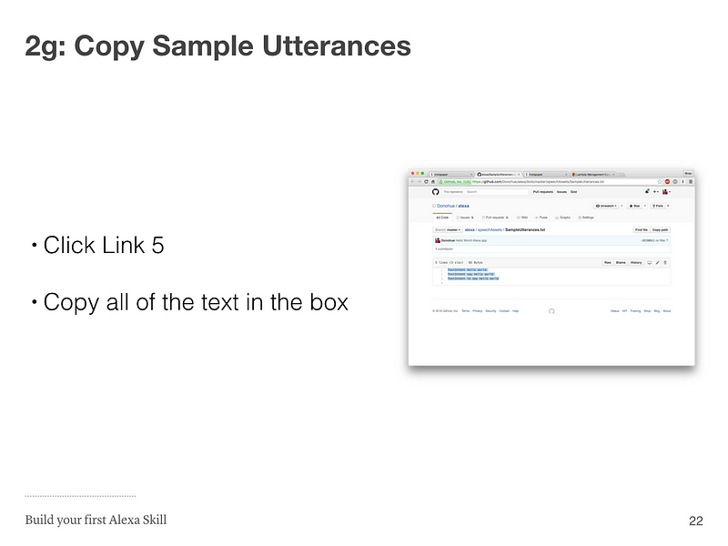 Step 2g: Copy Sample Utterances