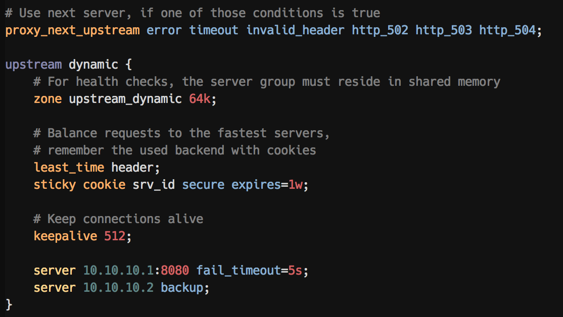 nginx upstream configuration