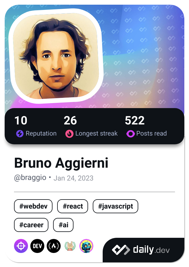 Bruno Aggierni's Dev Card