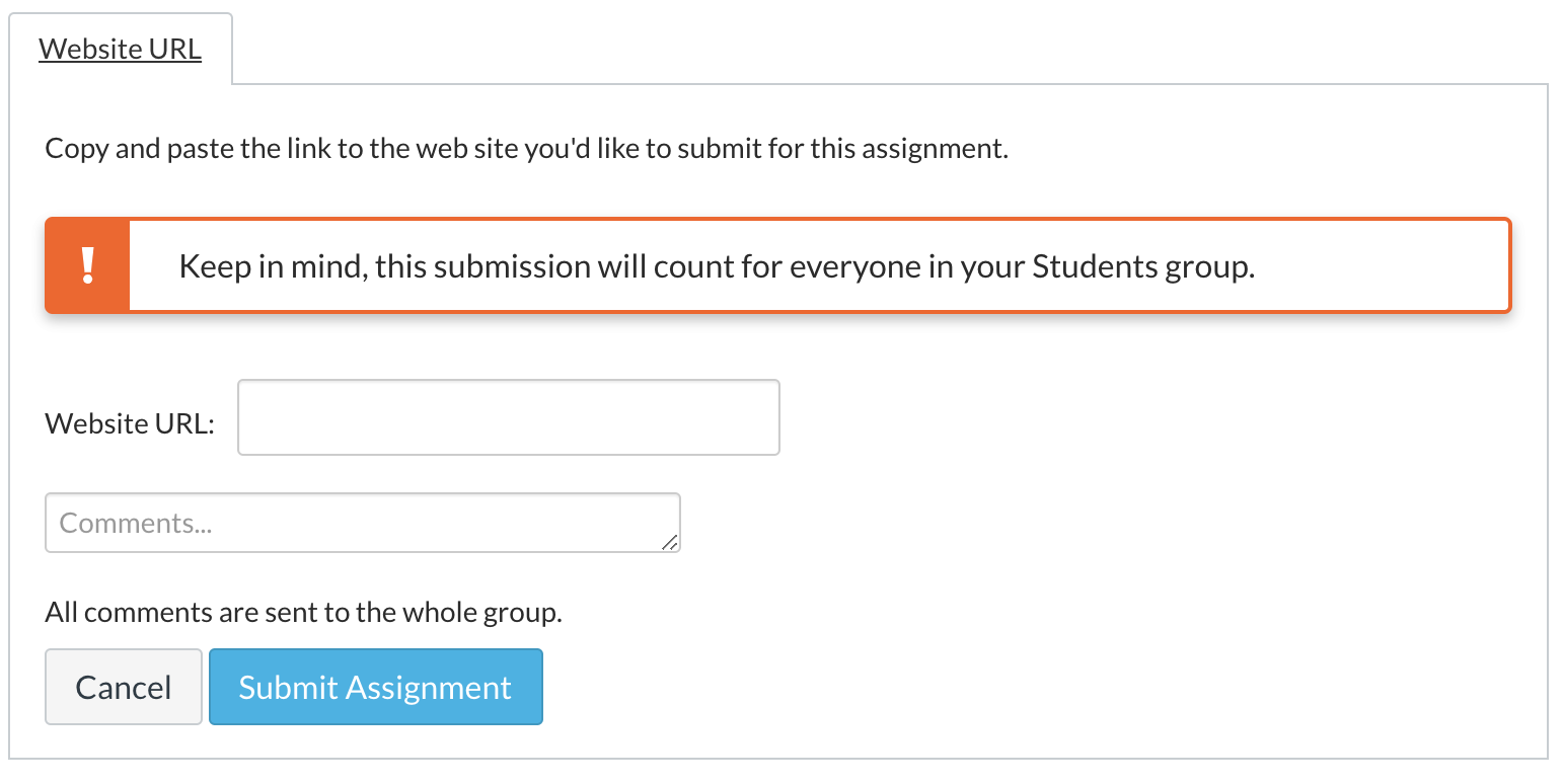 submit assignment form