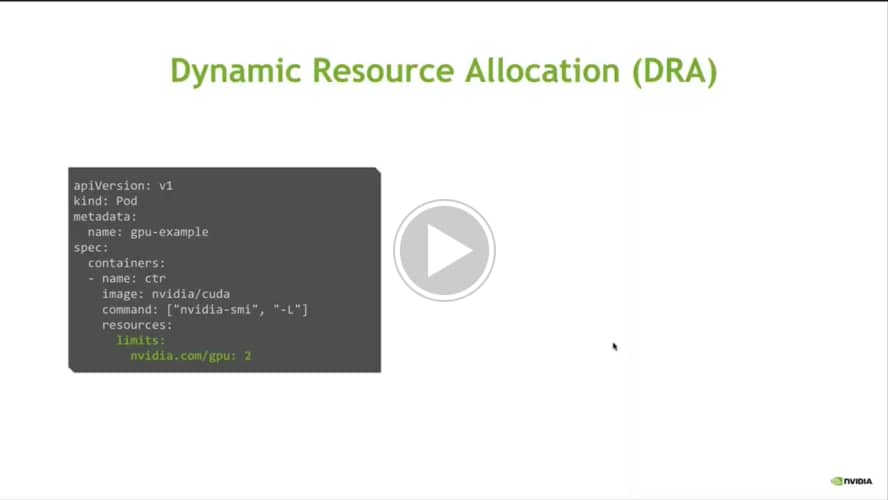 Demo of Dynamic Resource Allocation (DRA) for GPUs in Kubernetes