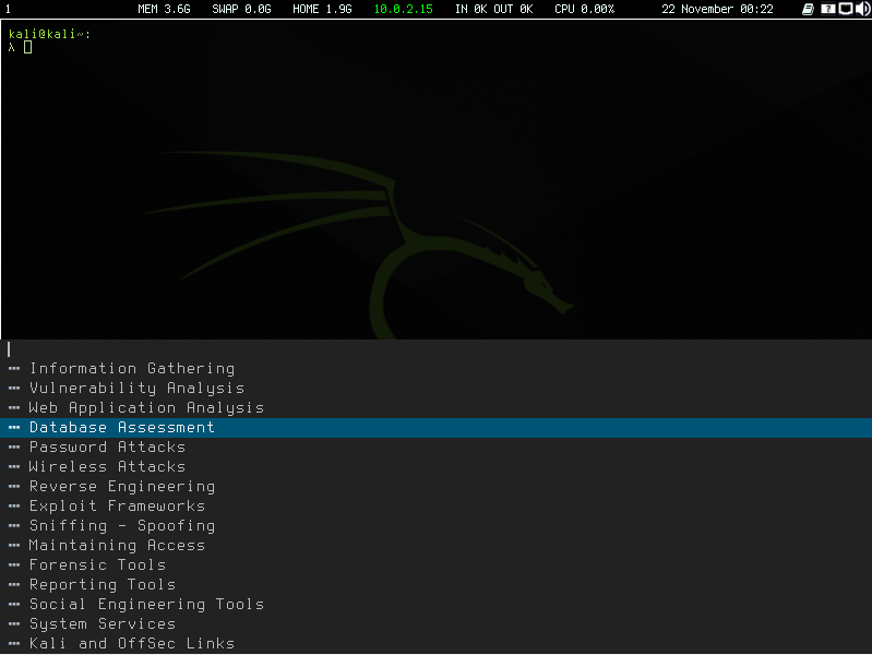 Kali Tools Dmenu