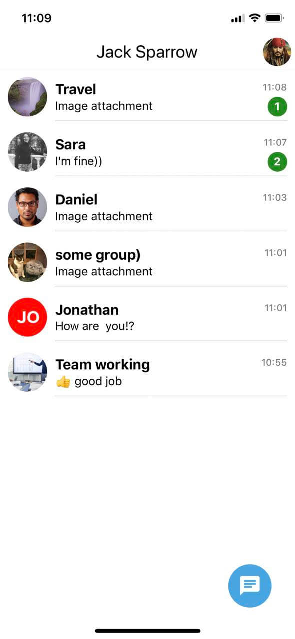 iOS chat code sample, login