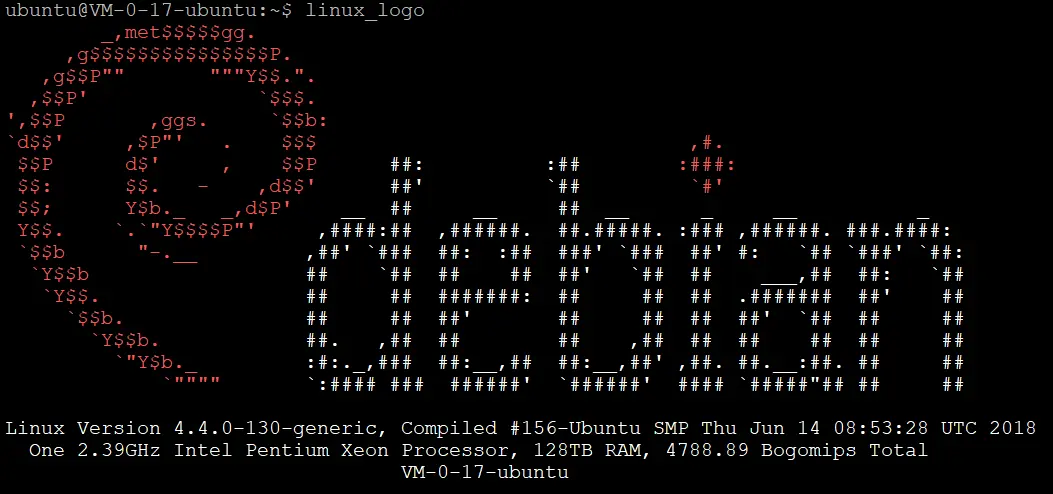 在ubuntu云服务器上运行linux_logo