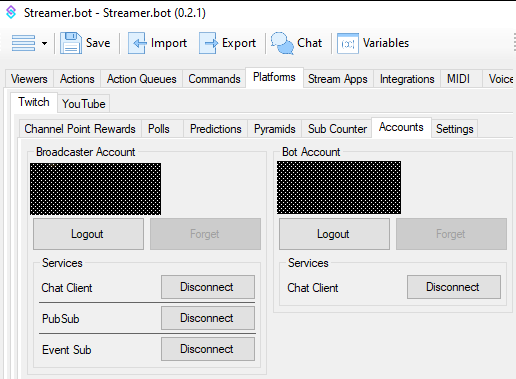 Streamerbot-Accounts
