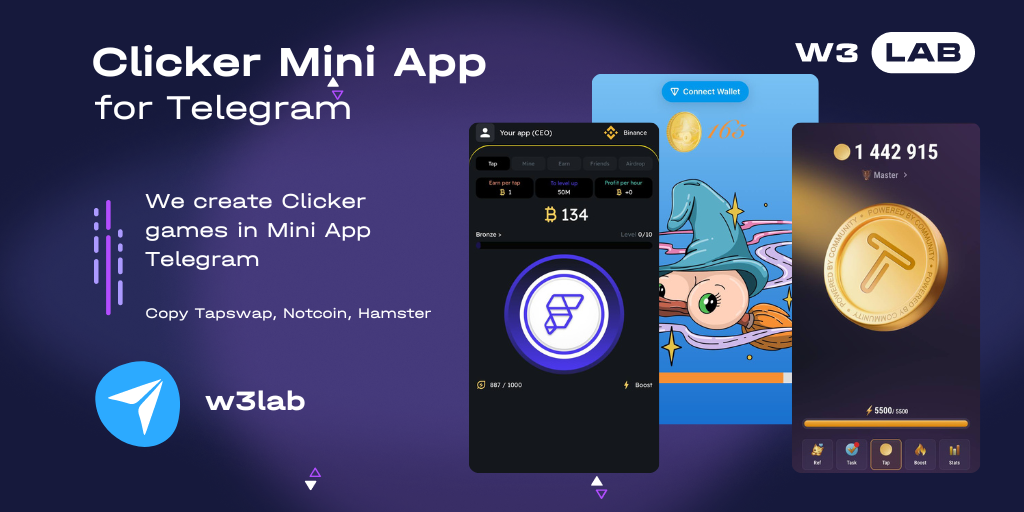 Clicker Mini App Telegram - Copy Tapswap, Blum, Hamster