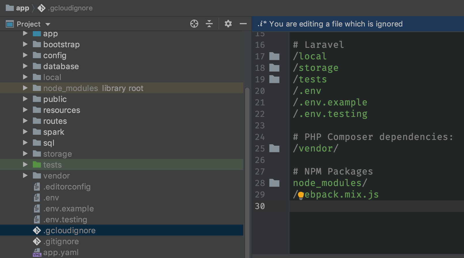 File tree with wrong files ignored