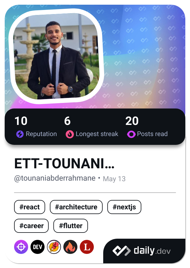 ETT-TOUNANI Abderrahmane's Dev Card