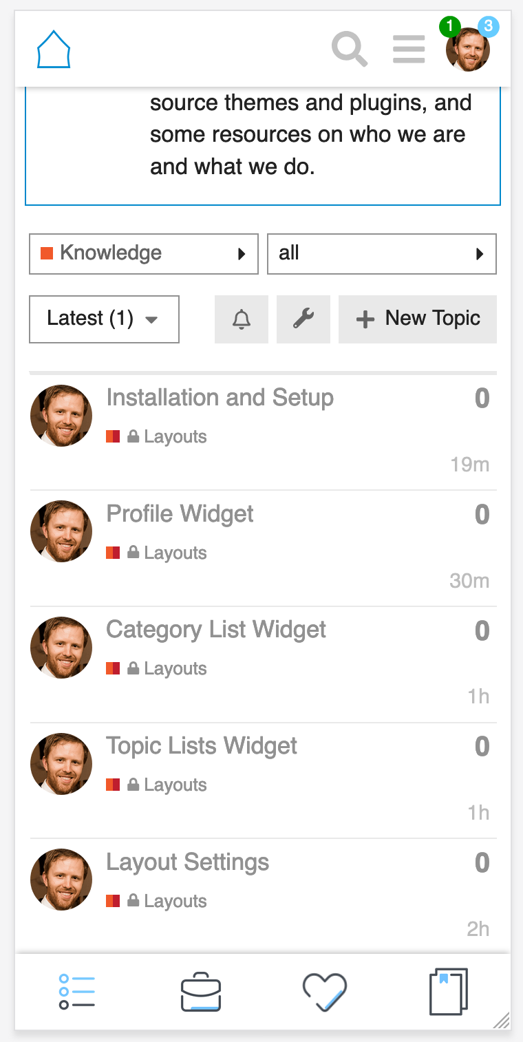 Layouts Plugin Mobile Screenshot (collapsed)