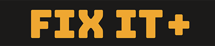 Yellow And Black Logo For FIXIT+