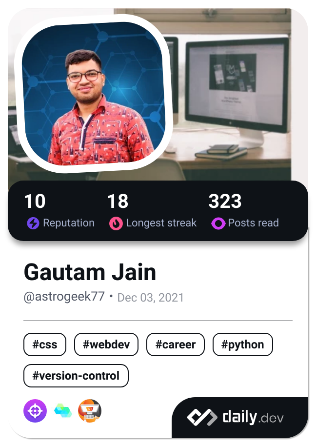 Gautam Jain's Dev Card