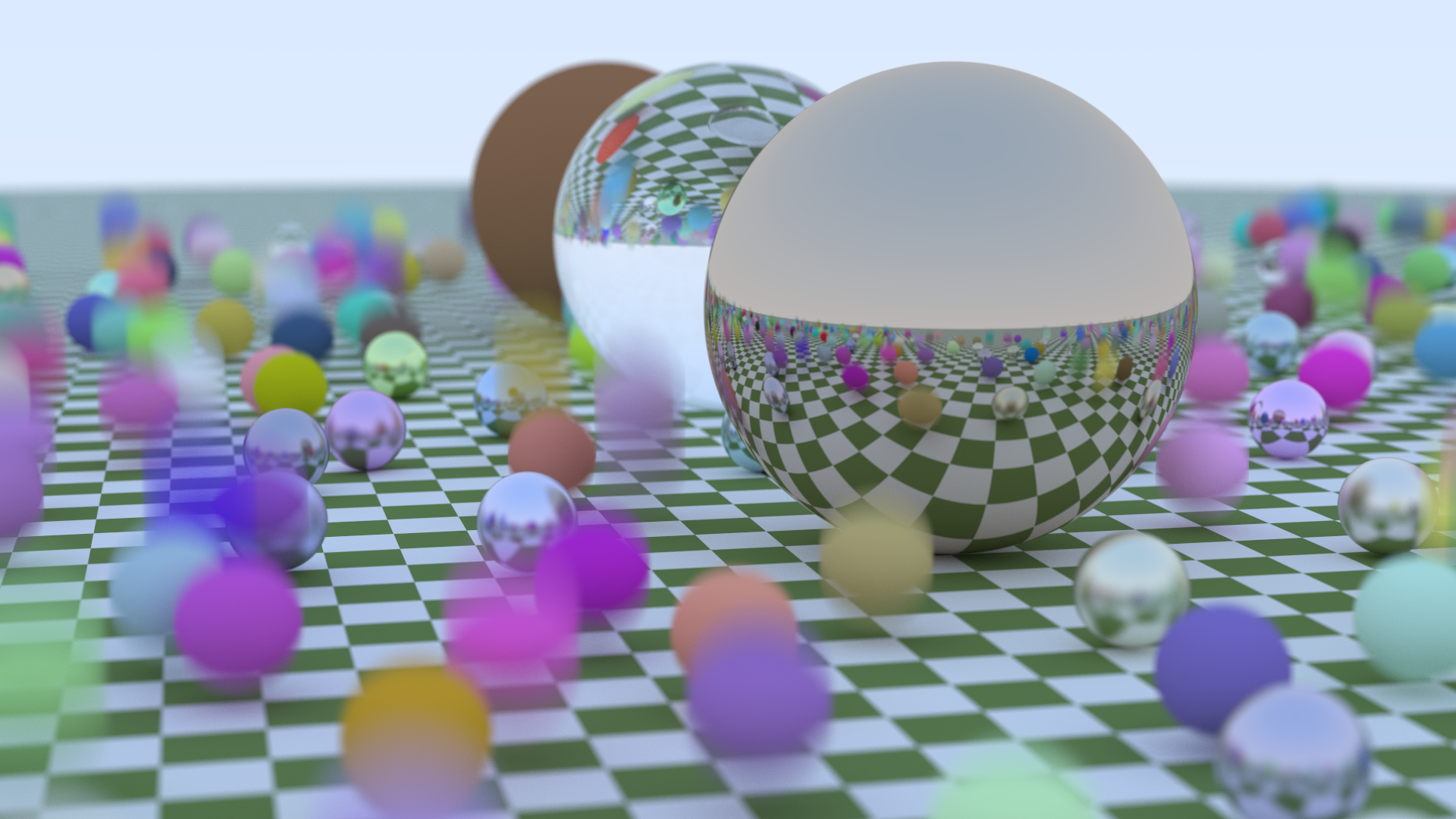 rendered image of RTNW's balls motion blur scene