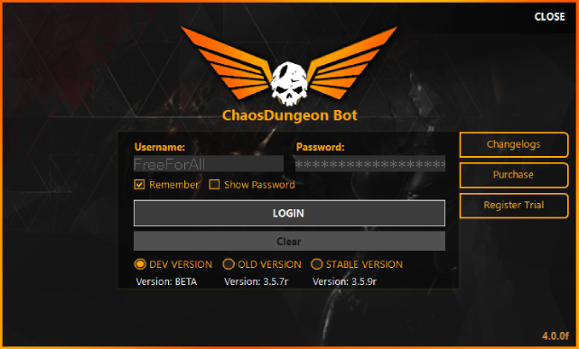 Chaos Bot Login