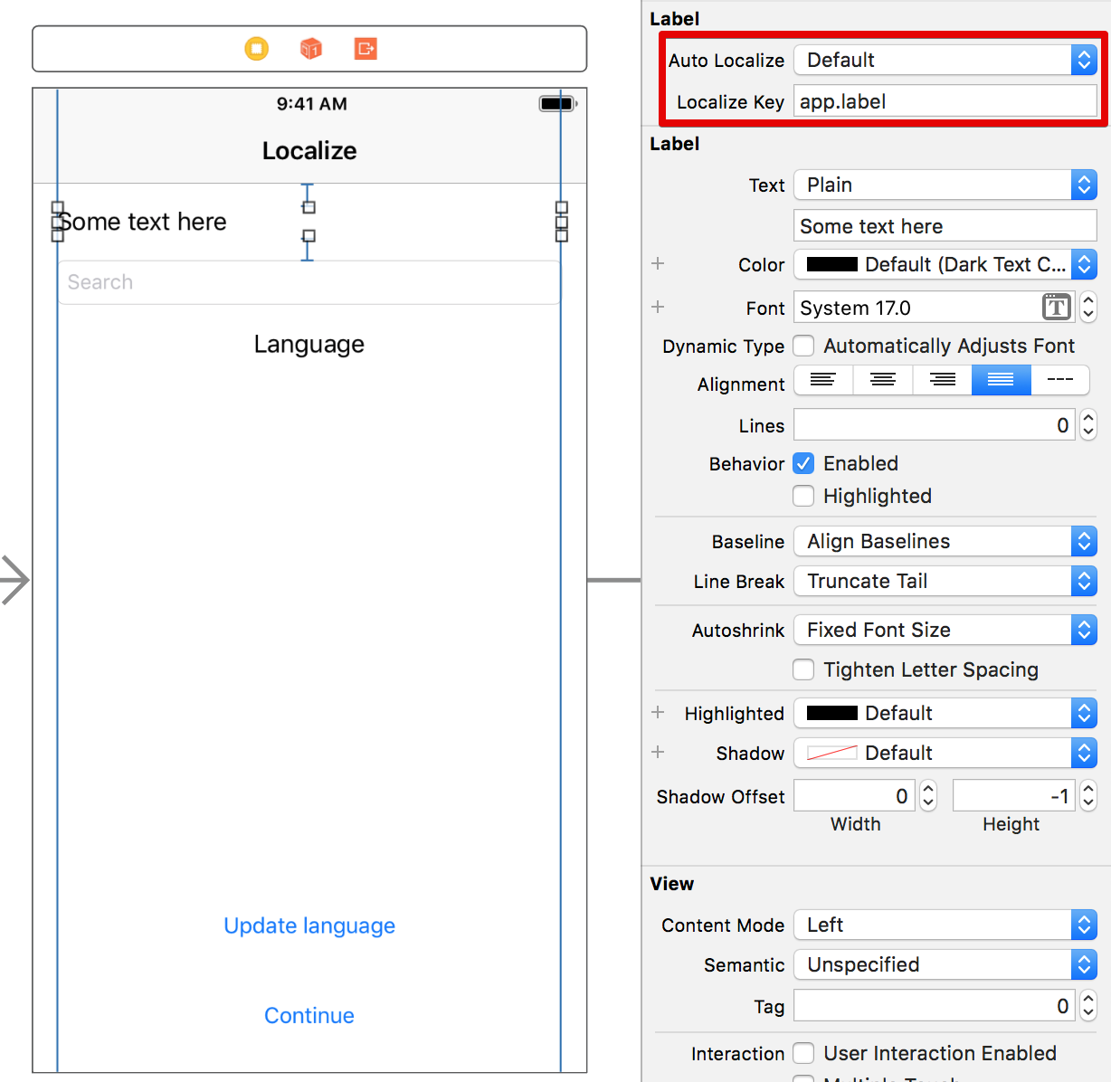 Localize Storyboard