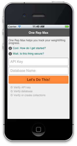 One Rep Max Screenshot #1 - Welcome
