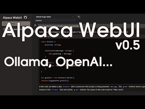 Alpaca WebUI on YouTube