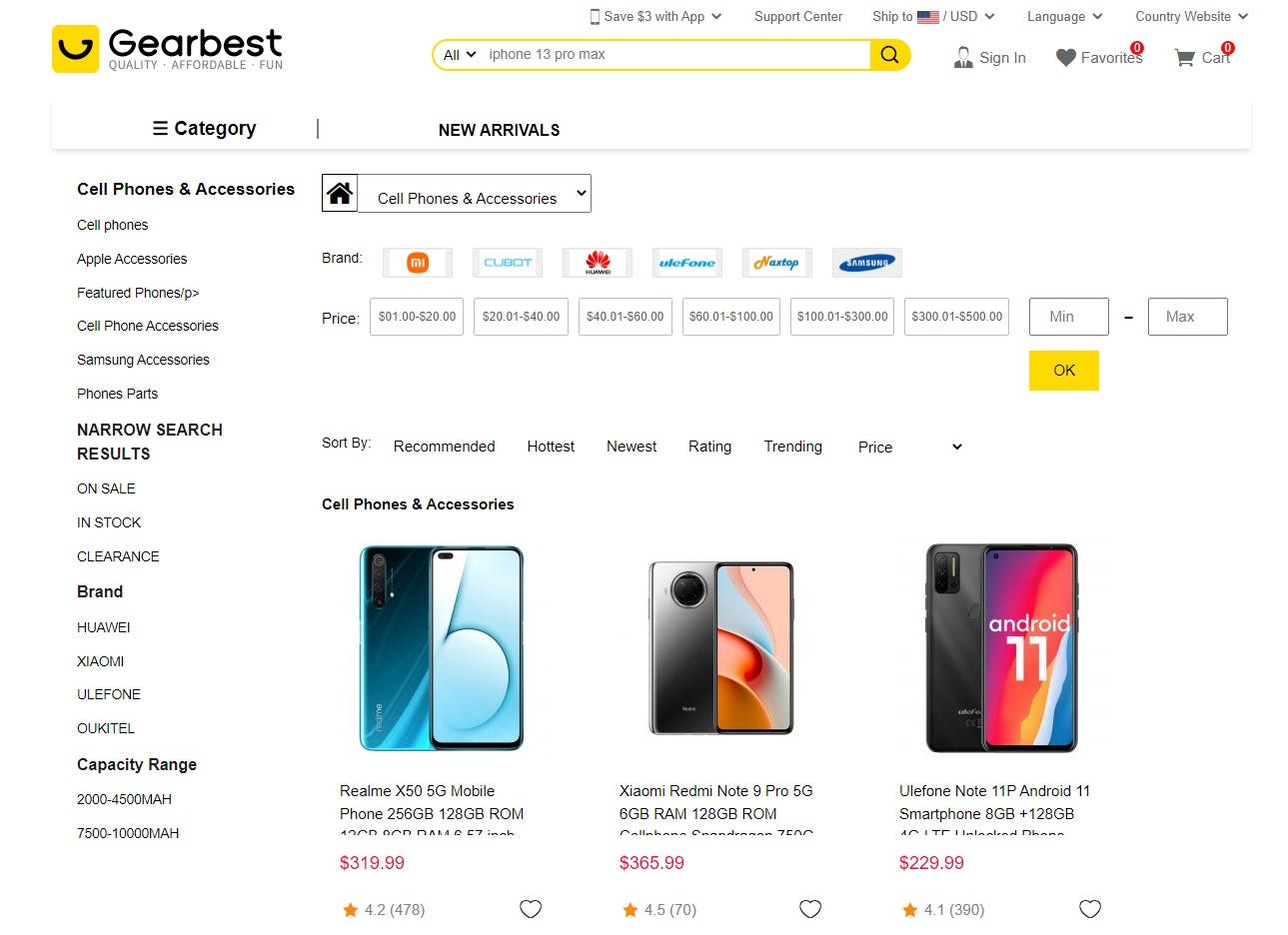 Category page