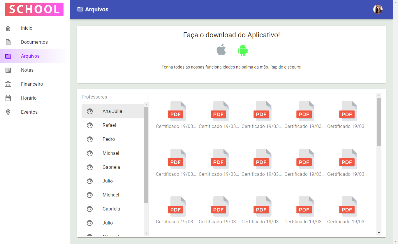 Arquivos postados pelo Docente