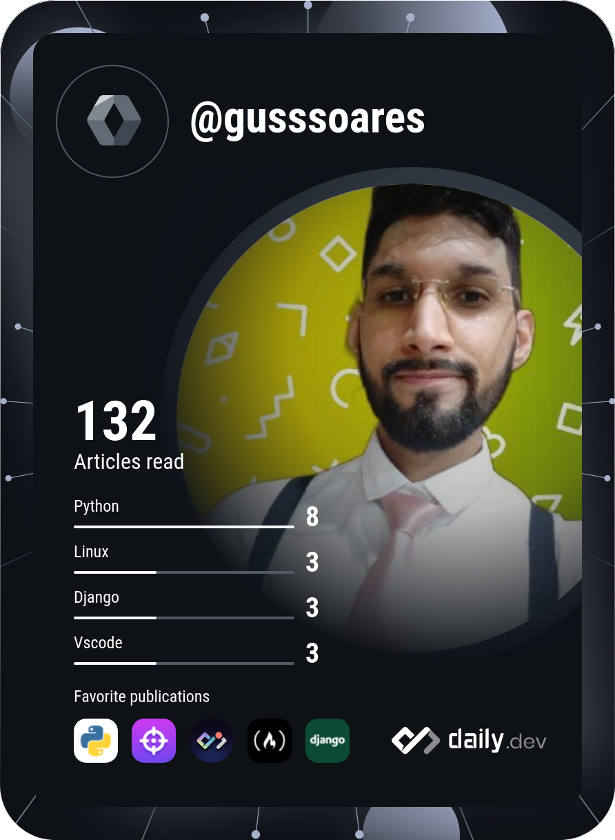 Gustavo Soares's Dev Card
