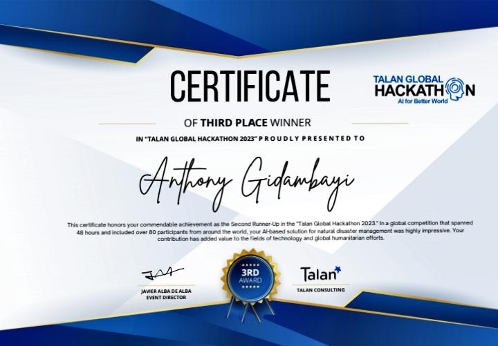 Talan Global Hackathon 3rd Place