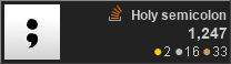 profile for Holy semicolon at Stack Overflow, Q&A for professional and enthusiast programmers