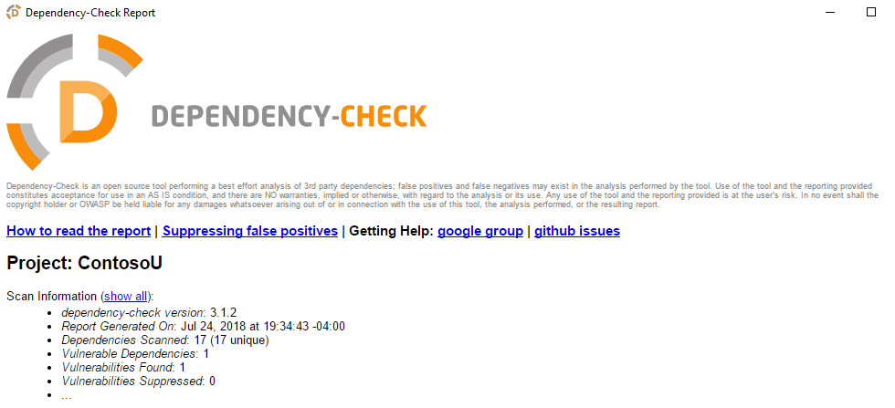 Dependency-Check Report