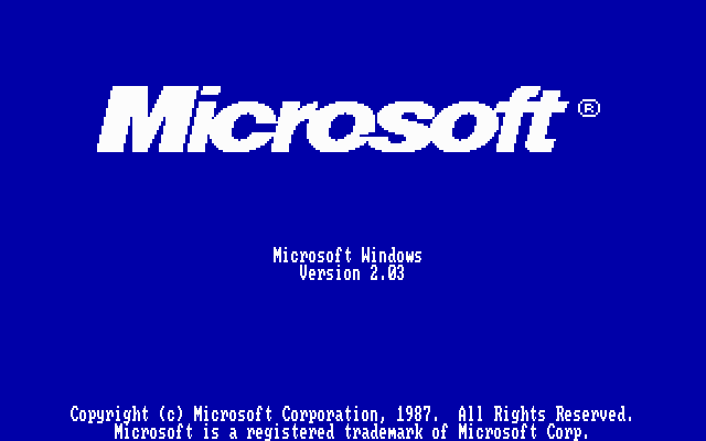 Windows 2.03 splash screen