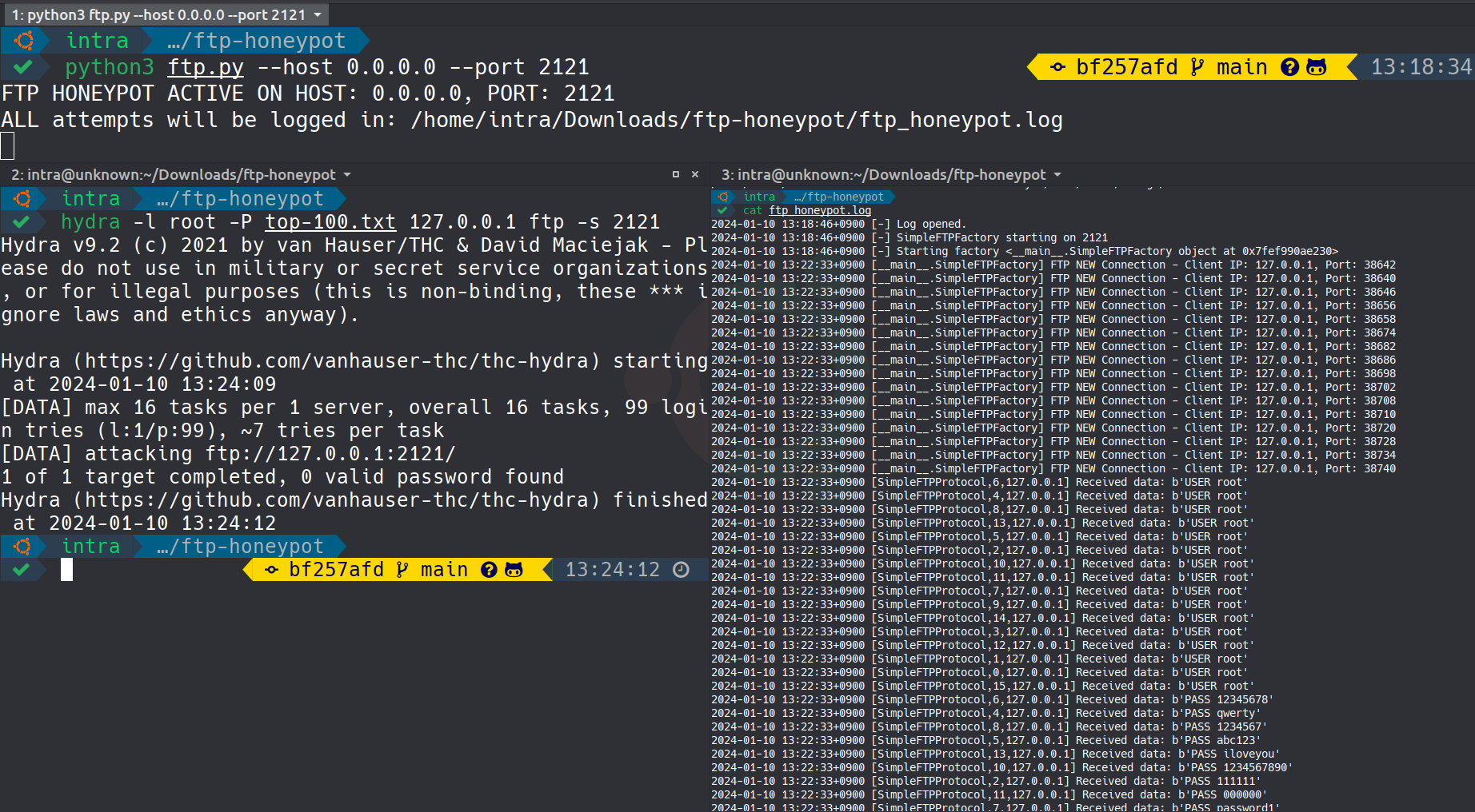 Simple FTP Honeypot in Action