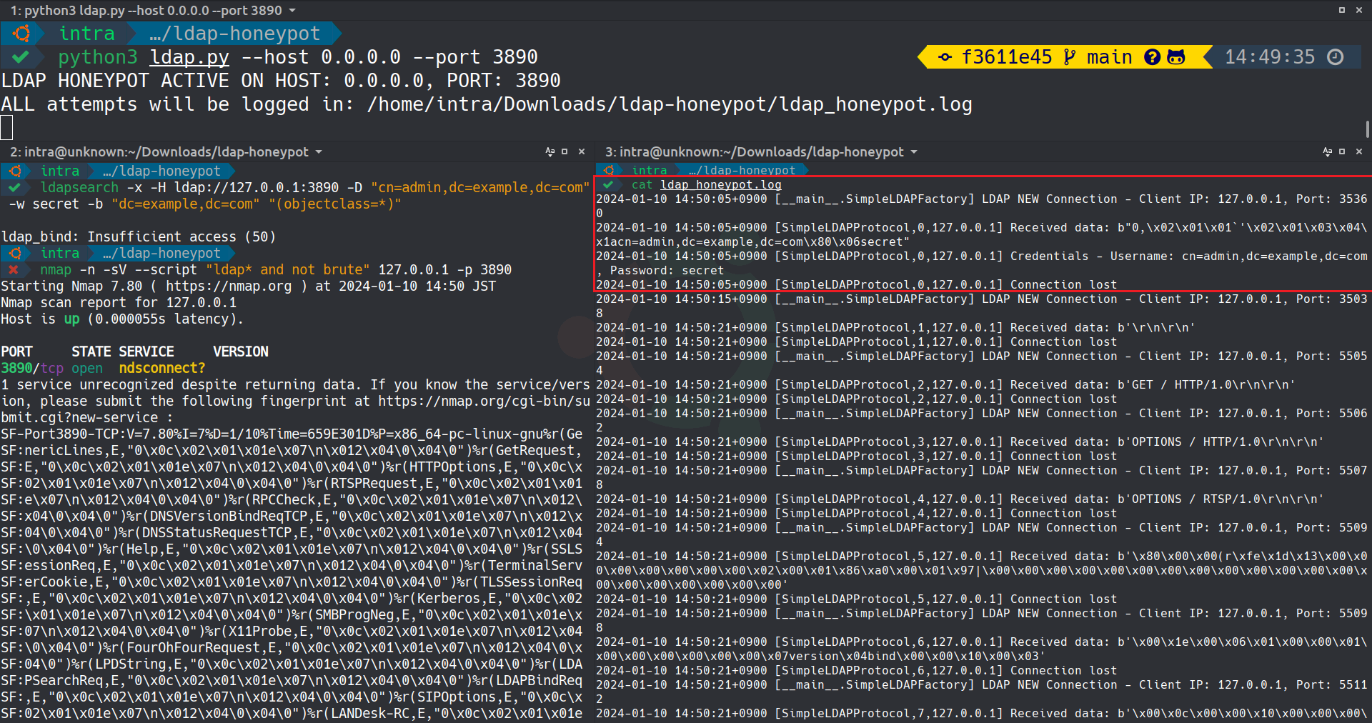 Simple LDAP Honeypot in Action