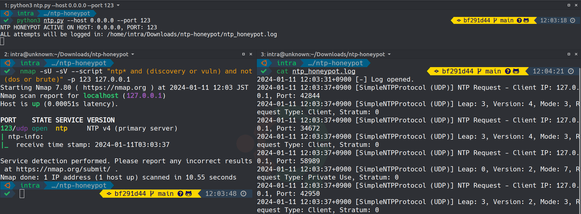 Simple NTP Honeypot in Action