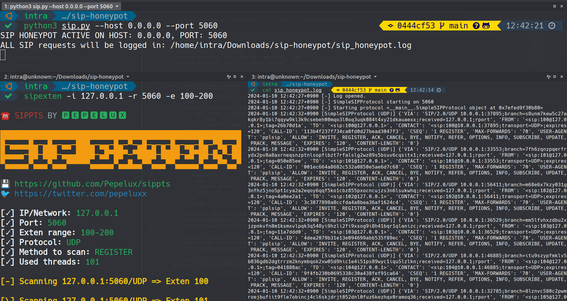 Simple SIP Honeypot in Action