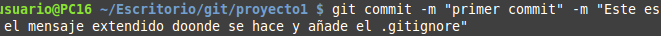 git commit -m "texto corto" -m "texto largo"