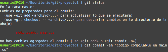 git commit -am fichero