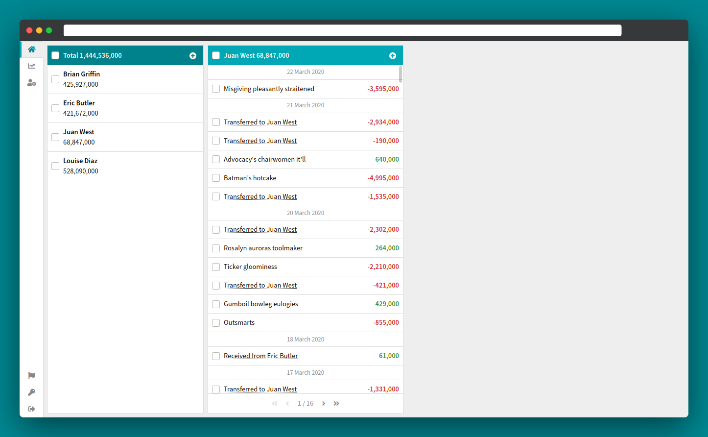 Basic money tracking