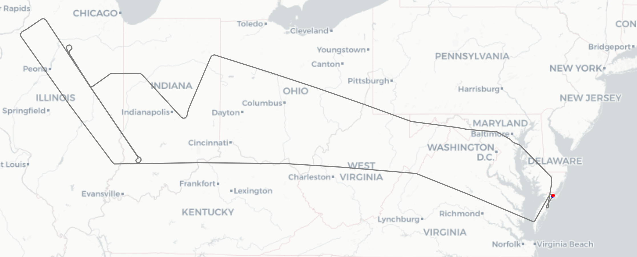 IMPACTS P-3B Flight 5 from Wallops to the midwest