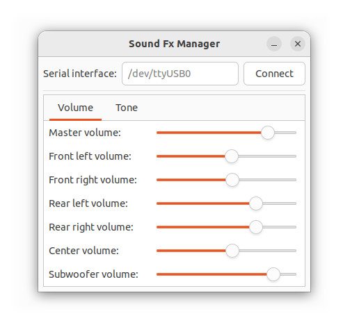 Sound processor control application