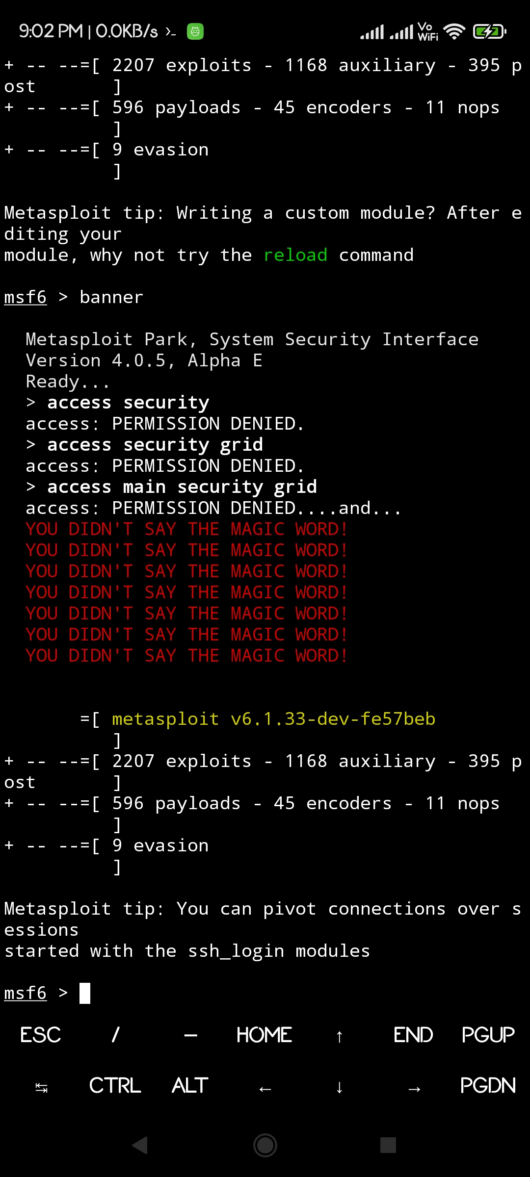 Metasploit in termux- Metasploit benner