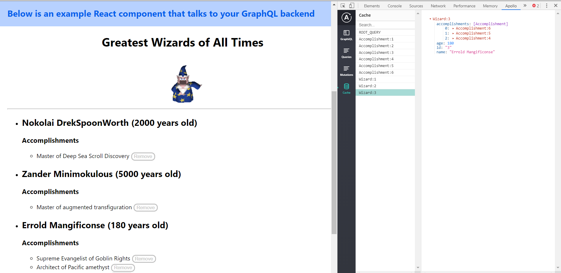 Wizard Explorer Example Application